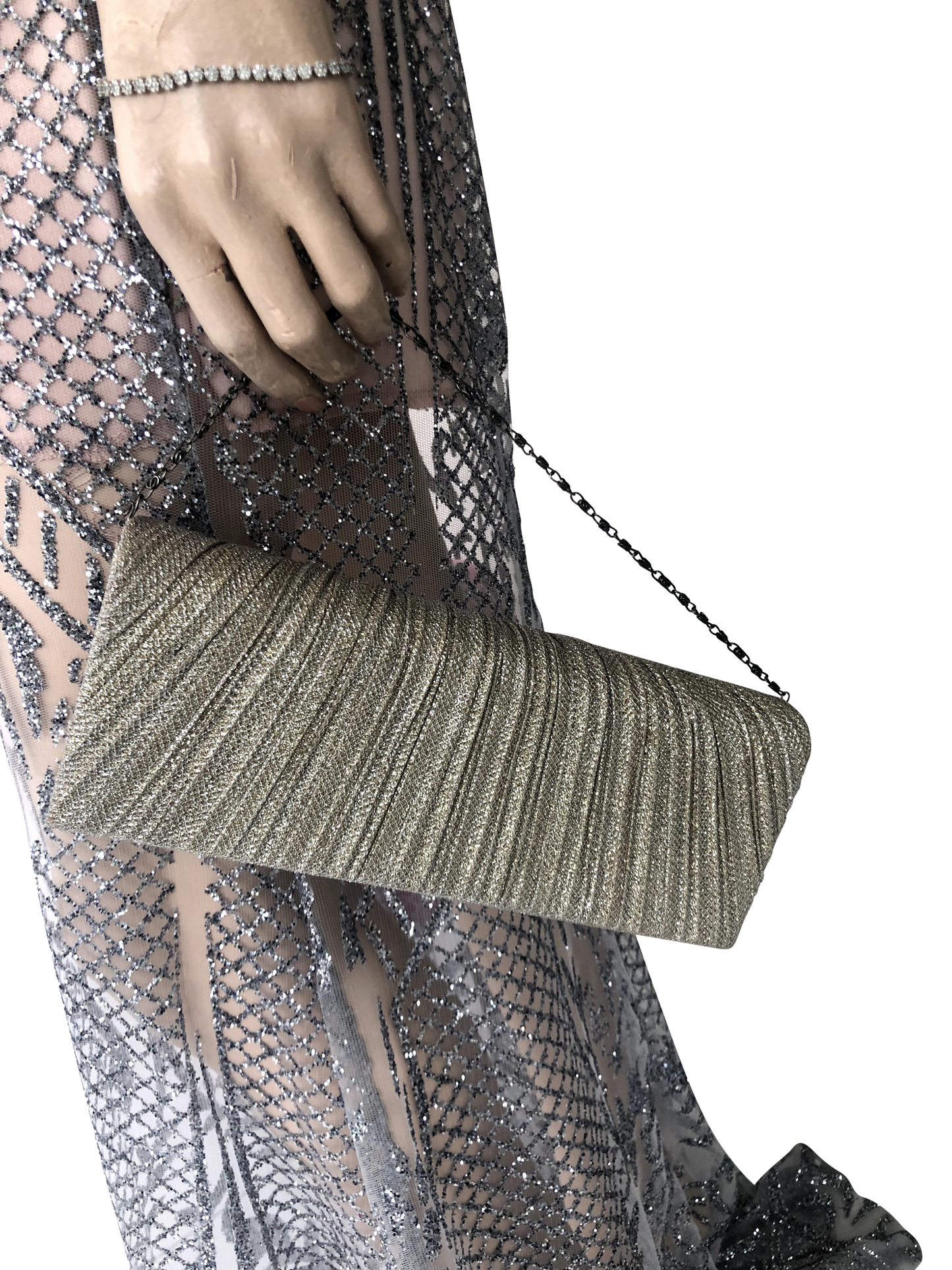 Clutch Silver Stripes