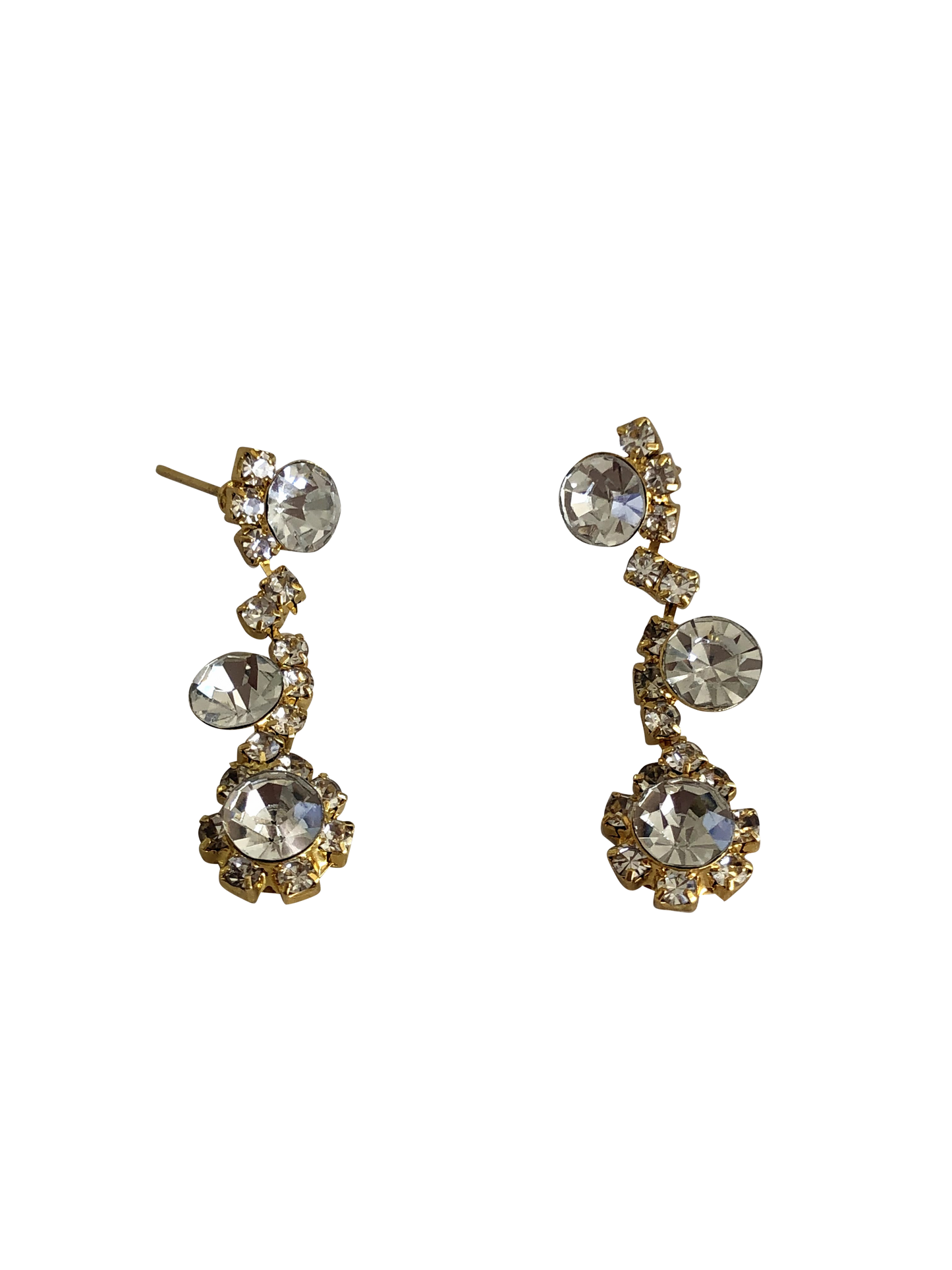 Collier, Bracelette + Ohrstecker Set Golden Crystal