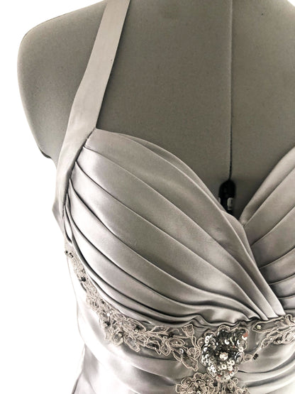 Abendkleid Shiny Silver