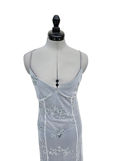 Abendkleid Silberblüte