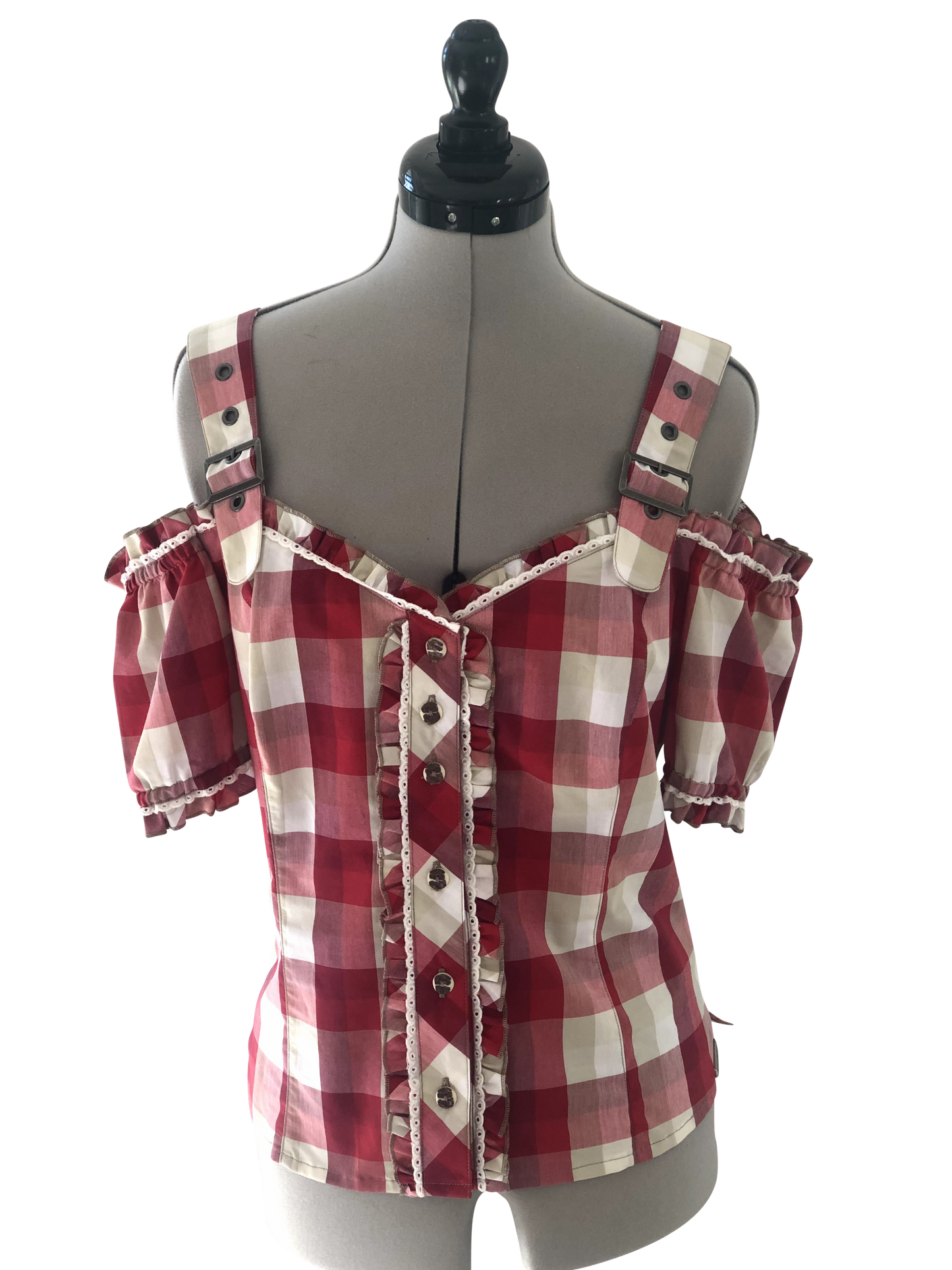 Bluse Red Check