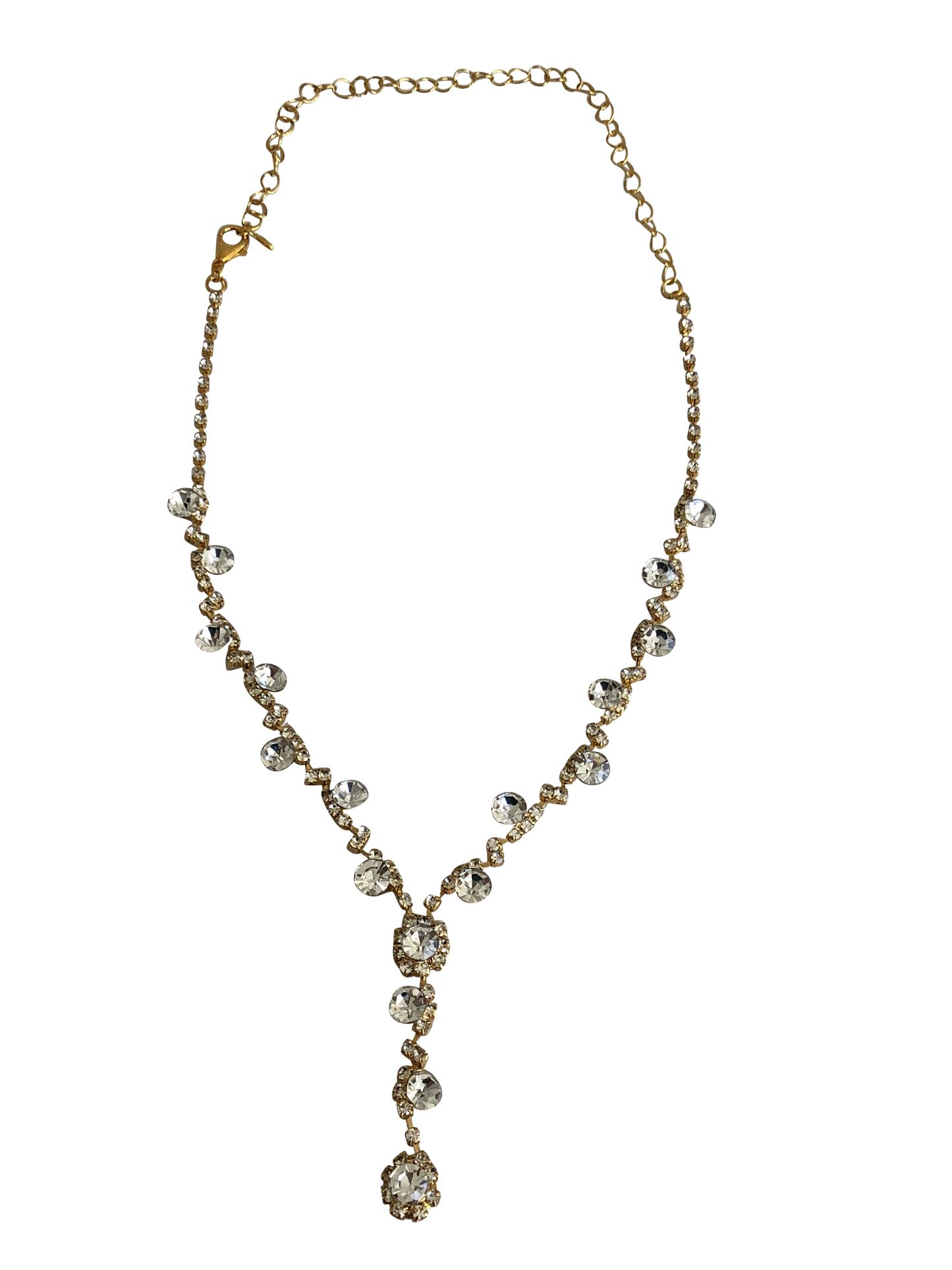 Collier, Bracelette + Ohrstecker Set Golden Crystal