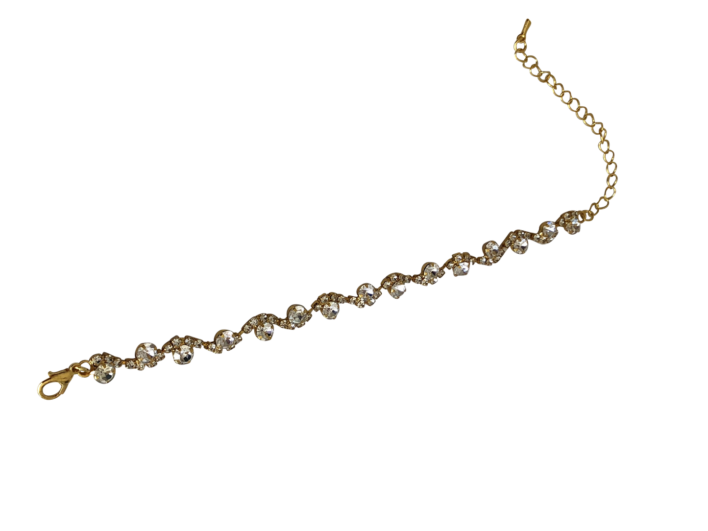 Collier, Bracelette + Ohrstecker Set Golden Crystal