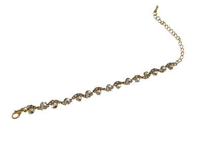 Collier, Bracelette + Ohrstecker Set Golden Crystal