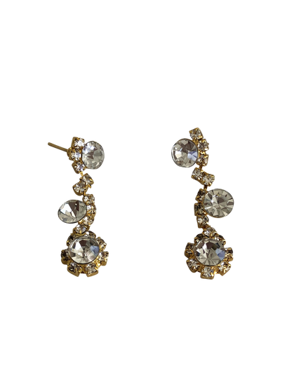 Collier, Bracelette + Ohrstecker Set Golden Crystal